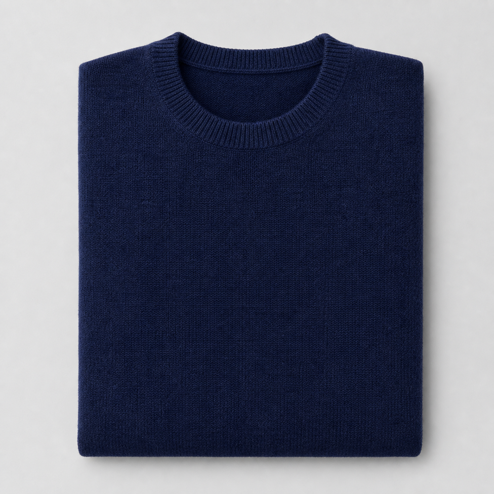 Lamswollen Trui Navy