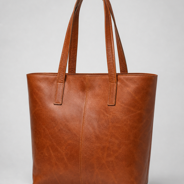 Leren Shopper Cognac