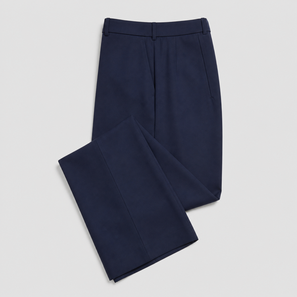 Wide-leg Broek Marine